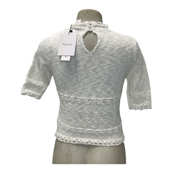 With Jean White Crochet Sweater - Picture 8 of 12